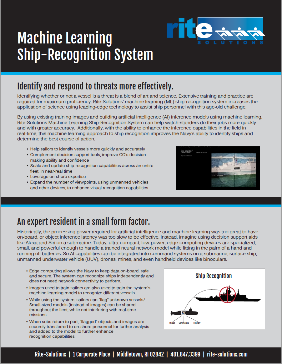 Machine Learning Ship-Recognition System Brochure